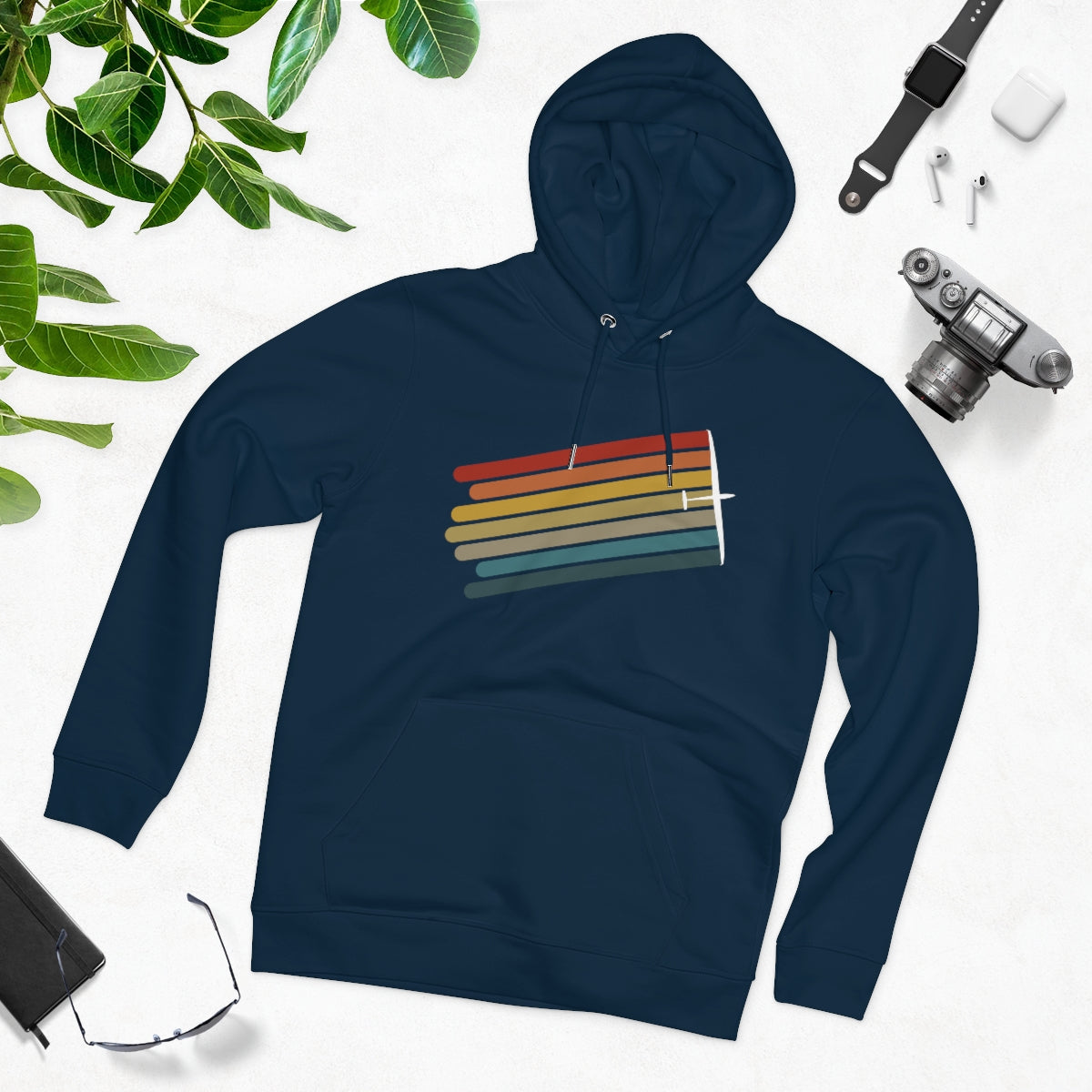 Hoodie with rainbow online stripe